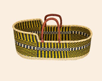 Huntuma Black Patterned Woven Moses Basket Grass Basket Etsy