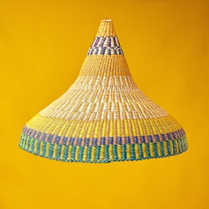 Handwoven Lamp Shade,Sturdy Woven Lighting,Handmade Pendant Light,Art Deco Woven Lamp Shade, Wide Pendant Chandelier,Wicker Lamp