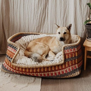 Rectangle Handwoven Dog Basket, Dog Bed, Dog Furniture, Custom Dog Bed, Extra Large Dog Bed, Small Dog Bed, Puppy