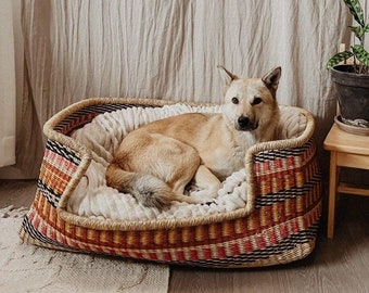 Rectangle Handwoven Dog Basket, Dog Bed, Dog Furniture, Custom Dog Bed, Extra Large Dog Bed, Small Dog Bed, Puppy