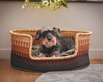 Cesto per cuccia per cani Bolga intrecciato a mano: cuccia per animali domestici intrecciata in modo naturale