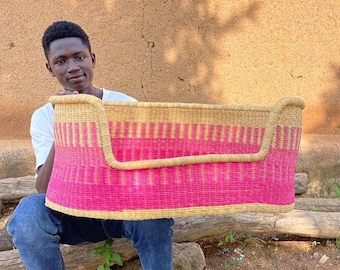 Handwoven Bolga Dog Bed Basket: Natural Pet Bed