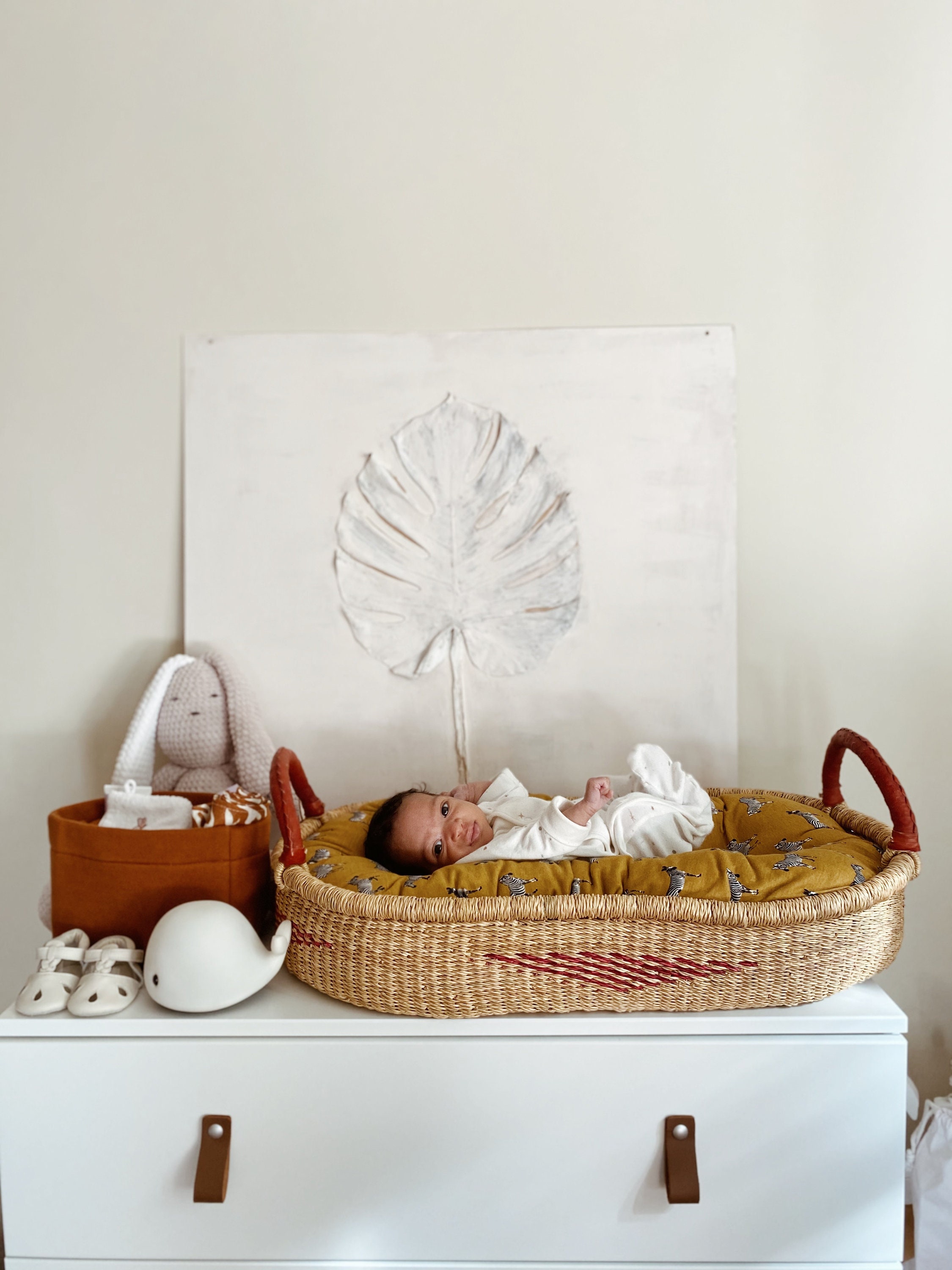 wicker basket changing table