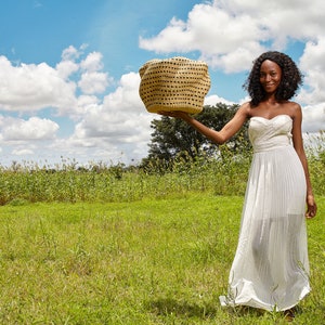 Wave Basket,Art Basket, Decor Basket, Bolga Basket, Flower Basket, African Basket, Handmade Basket, Woven Basket image 2