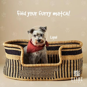 Handwoven Bolga Dog Bed Basket: Natural Woven Pet Bed