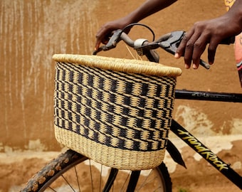 Kalahari Bike Basket with Leather Straps