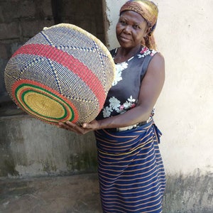 Large Bolga Market Basket, Storage Basket, Grocery Bag, Woven Market Basket, Fruit Basket, Toys Basket, Dog Toy Basket image 3