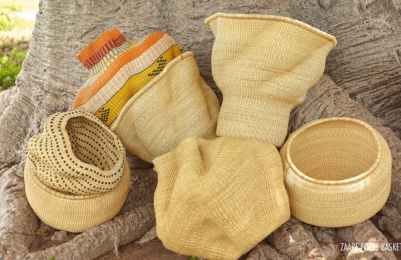 Wave Basket,Art Basket, Decor Basket, Bolga Basket, Flower Basket, African Basket, Handmade Basket, Woven Basket image 4