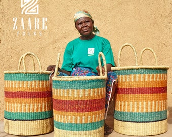 Handwoven Laundry Hamper: Large Woven Basket with Handles