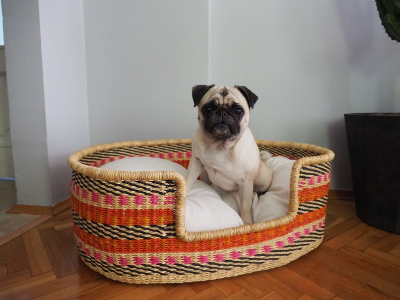 Woven Dog Bed Basket Small to XXL Dog Bed Large Bed for Large Dogs Elegance Decorative Bed for Your Dog Comfortable Dog Bed // Star Dog Bed image 2