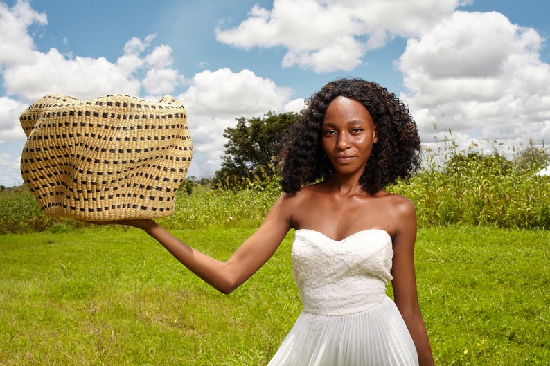 Wave Basket,Art Basket, Decor Basket, Bolga Basket, Flower Basket, African Basket, Handmade Basket, Woven Basket image 1