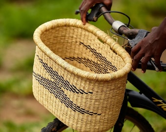 Namib Bike Basket with Leather Straps