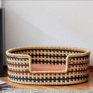 Woven Dog Bed Basket Small to XXL Dog Bed Large Bed for Large Dogs Elegance Decorative Bed for Your Dog Comfy Dog Bed // Otto Dog Bed Basket