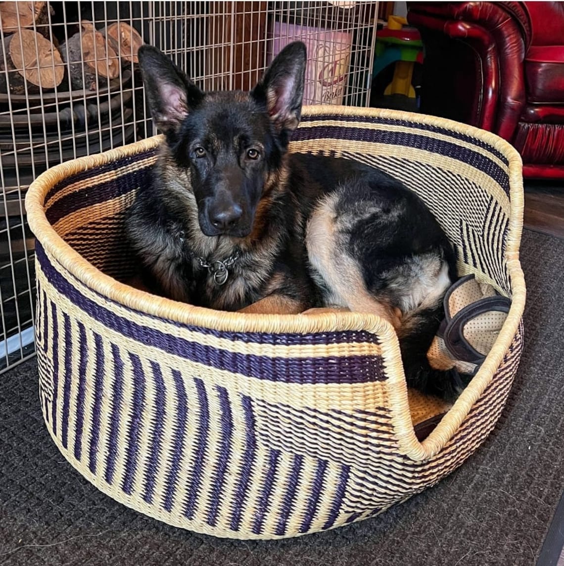 Woven Dog Bed Basket Small to XXL Dog Bed Large Bed for Large Etsy