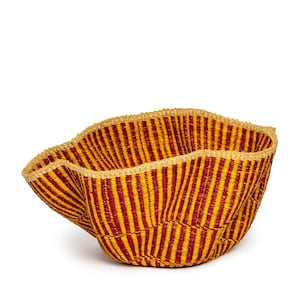 Handwoven Wave Basket: African Boho Home Decor