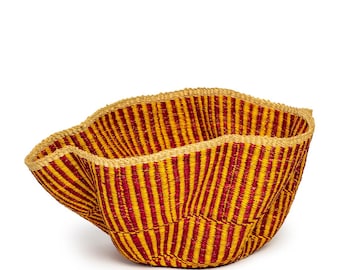 Handwoven Wave Basket: African Boho Home Decor