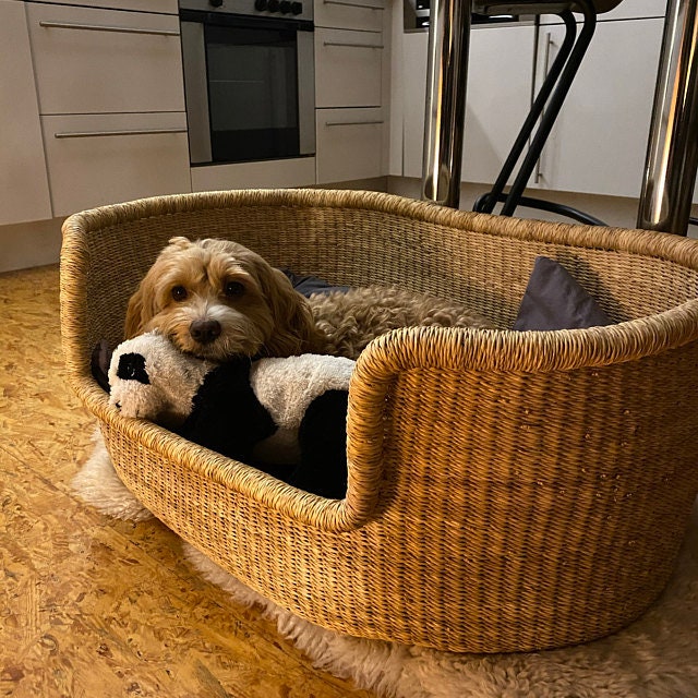 Handwoven Dog Basket Dog Bed Dog Furniture Custom Dog Bed Etsy Canada