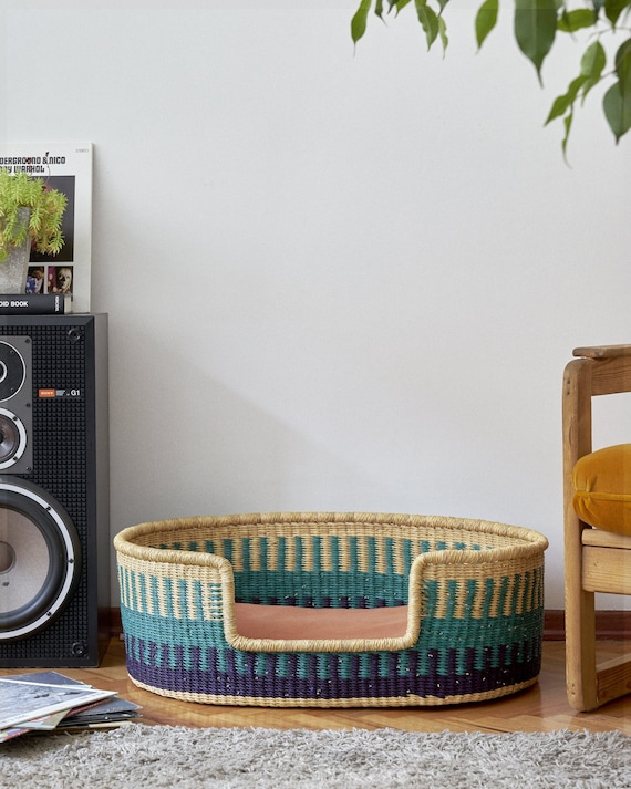 Handwoven Dog Basket Dog Bed Dog Furniture Custom Pet Bed Etsy UK