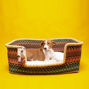 Handwoven Bolga Dog Bed Basket: Natural Woven Pet Bed