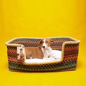 Rectangle Handwoven Dog Basket, Dog Bed, Dog Furniture, Custom Dog Bed, Extra Large Dog Bed, Small Dog Bed, Puppy