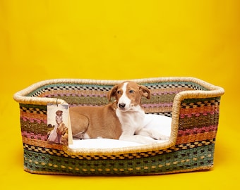 Rectangle Handwoven Dog Basket, Dog Bed, Dog Furniture, Custom Dog Bed, Extra Large Dog Bed, Small Dog Bed, Puppy