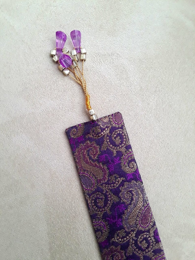 Purple beautiful Bookmark Silk Tassel Read Reading mark Etsy