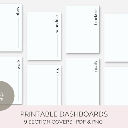 Printable Dashboard Printable Aesthetic Dashboards Minimal Etsy UK