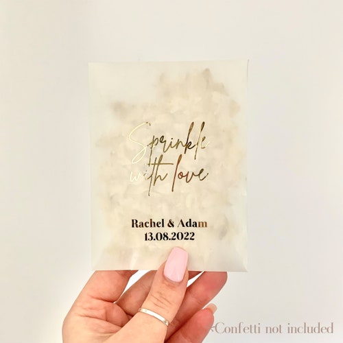Foil Glassine Bags Personalised Confetti Bags Rose Gold Etsy UK