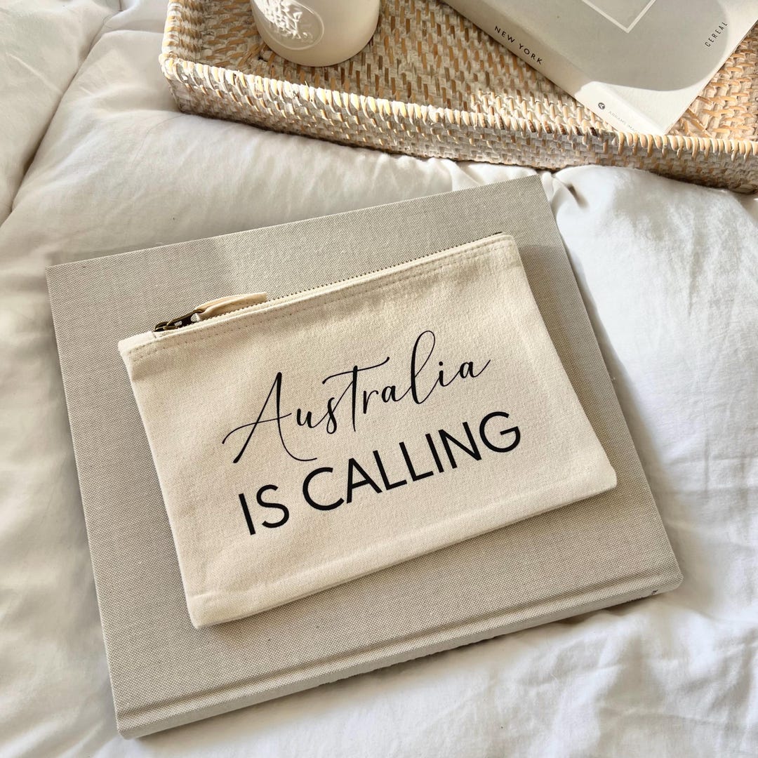 Australia is Calling Canvas Makeup Bag - Travel Cosmetic Pouch ...