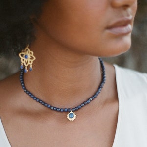 Gold Vermeil and Lapis Lazuli Choker image 4