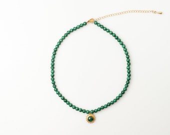 Gold Vermeil and Malachite Choker