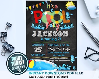 pool party printable etsy