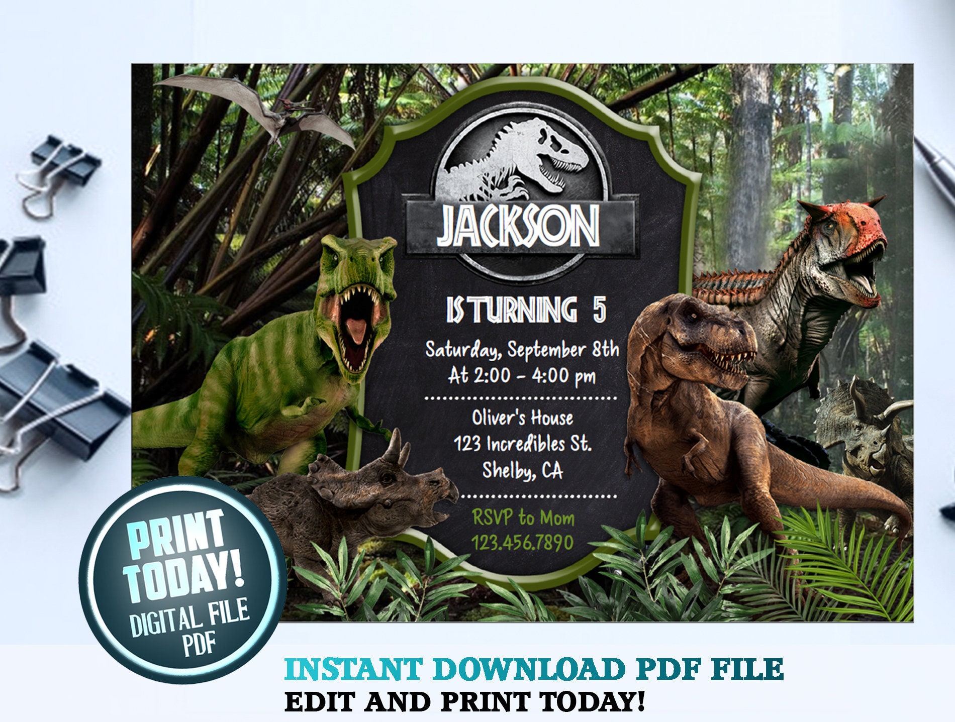 jurassic-park-birthday-party-invitations-jurassic-park-invitation