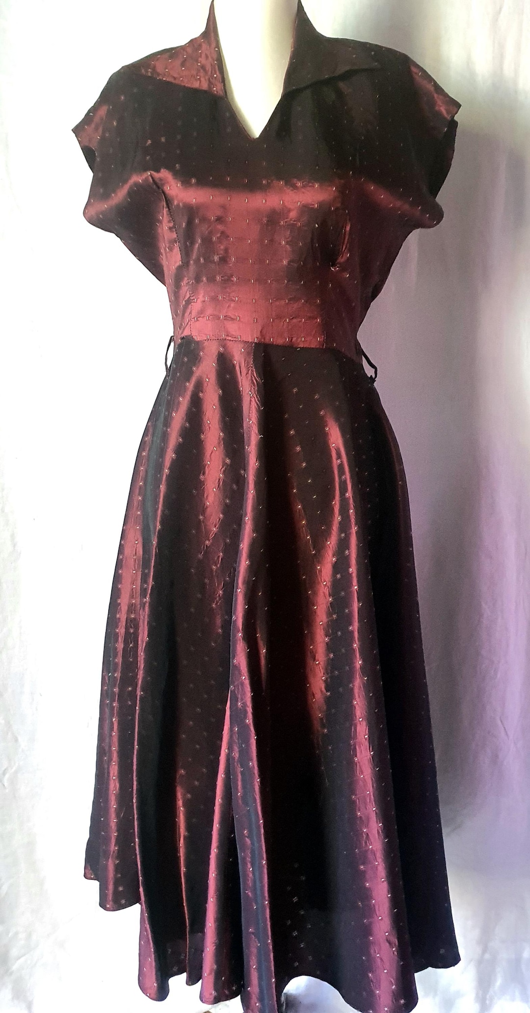 1940s Inspired Argenti Black Silk Dress main image 1
