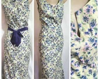 1950s inspired floral wiggle dress by British designers Antoni & Alison