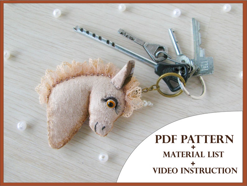 plush horse keyring