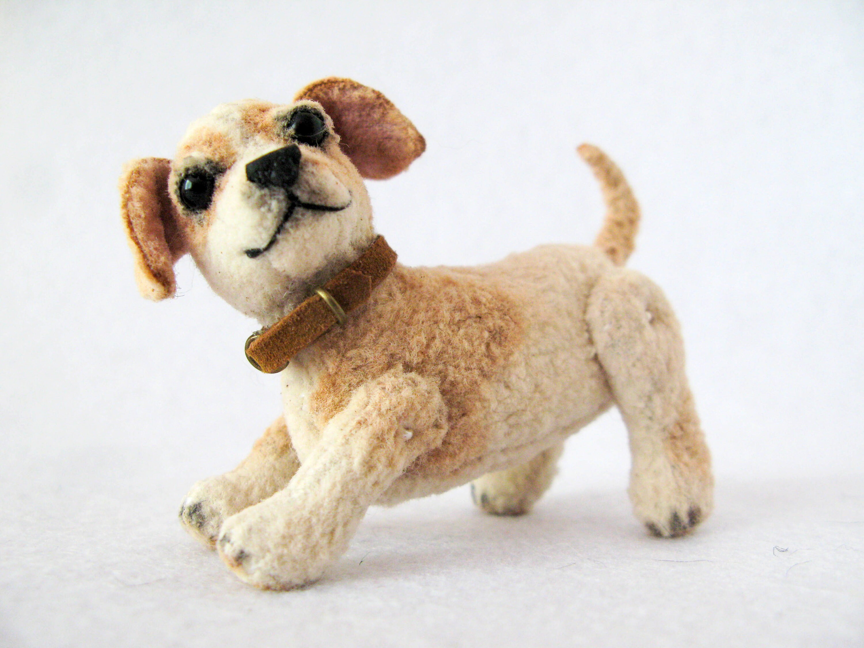 Plush Puppy dog toy. OOAK dollhouse miniature dog. Pet for Etsy