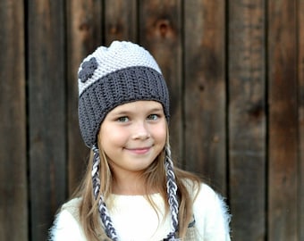 Tvorivka earflap hat crochet pattern for baby, toddler, child, teen, adult