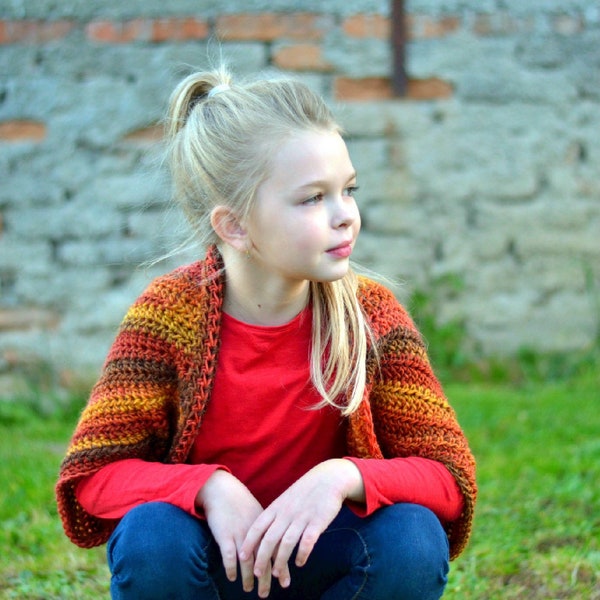 Easy quick shrug crochet pattern for baby, toddler, child, teen, adult