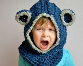 Basic hooded cowl crochet pattern for baby, toddler, child, teen, adult