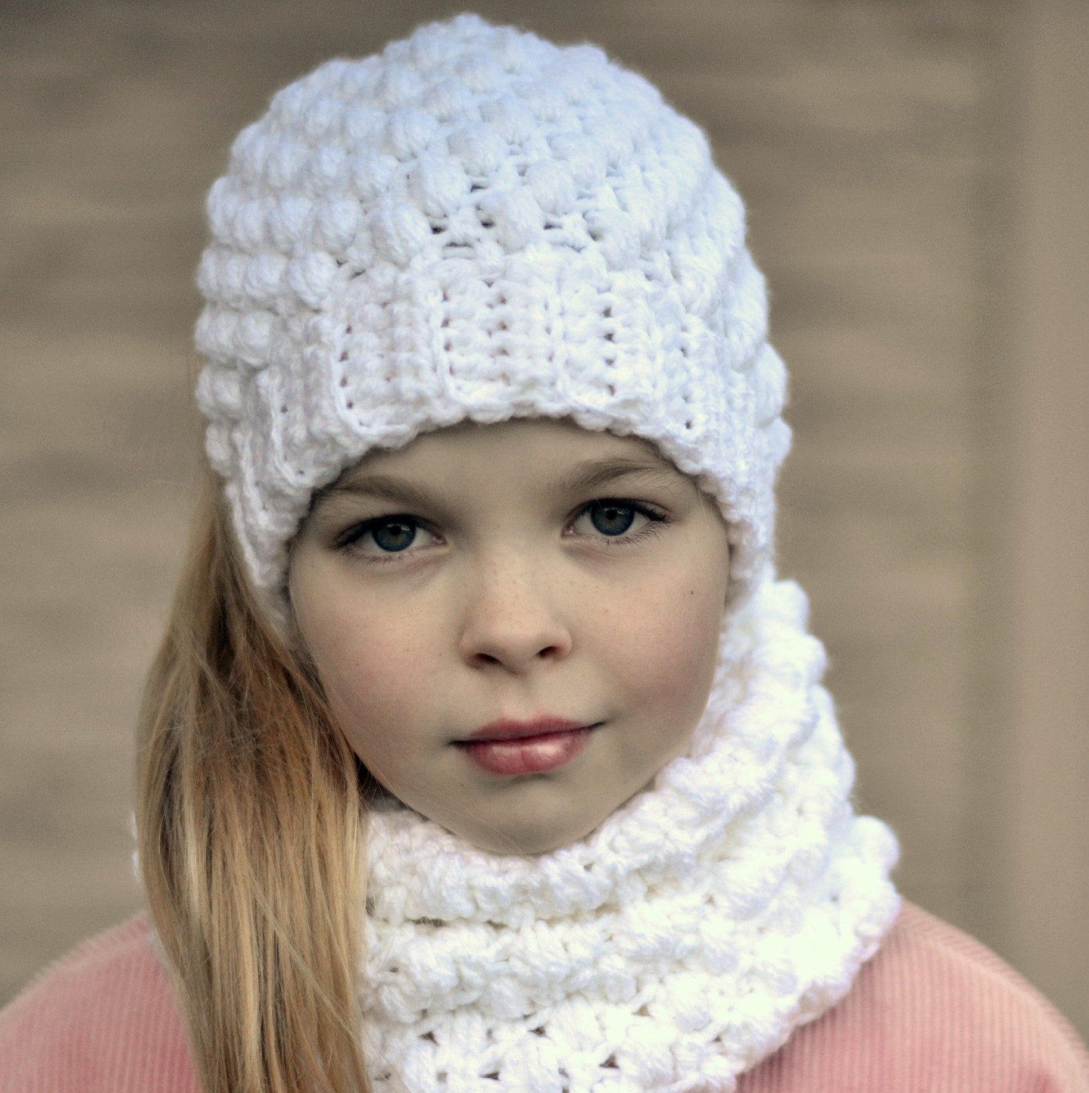 Ponytail Hat and Cowl Crochet Pattern for Toddler, Child, Teen, Adult