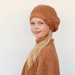 2 CROCHET PATTERNS New amazing hat/beret and cape/poncho for baby, toddler, child, teen and adult woman image 3