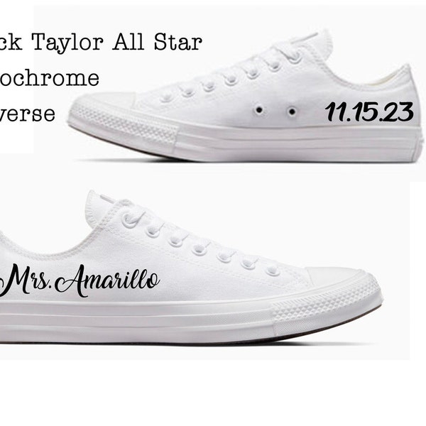 Wedding Converse, Nike AF1, Comes with Satin Laces and a White Cotton Shoe Bag, Crystal & Pearl options