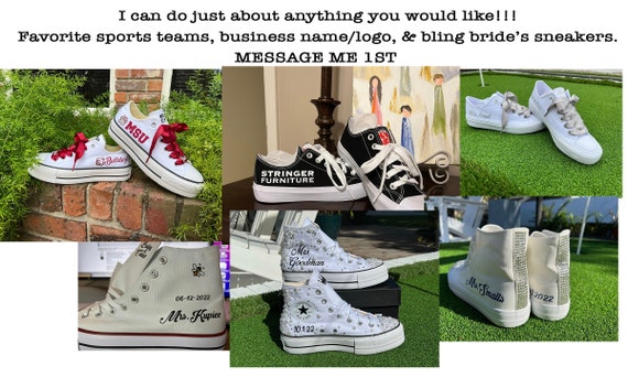 Wedding Converse Chuck or Monochrome Look-alike Sneakers Etsy