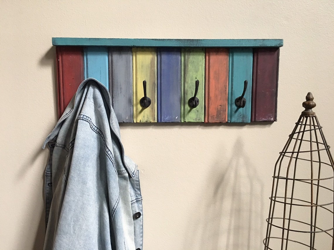 Rustic Coat Rack Wall Mount Towel Hook Shiplap Wall Hooks Etsy