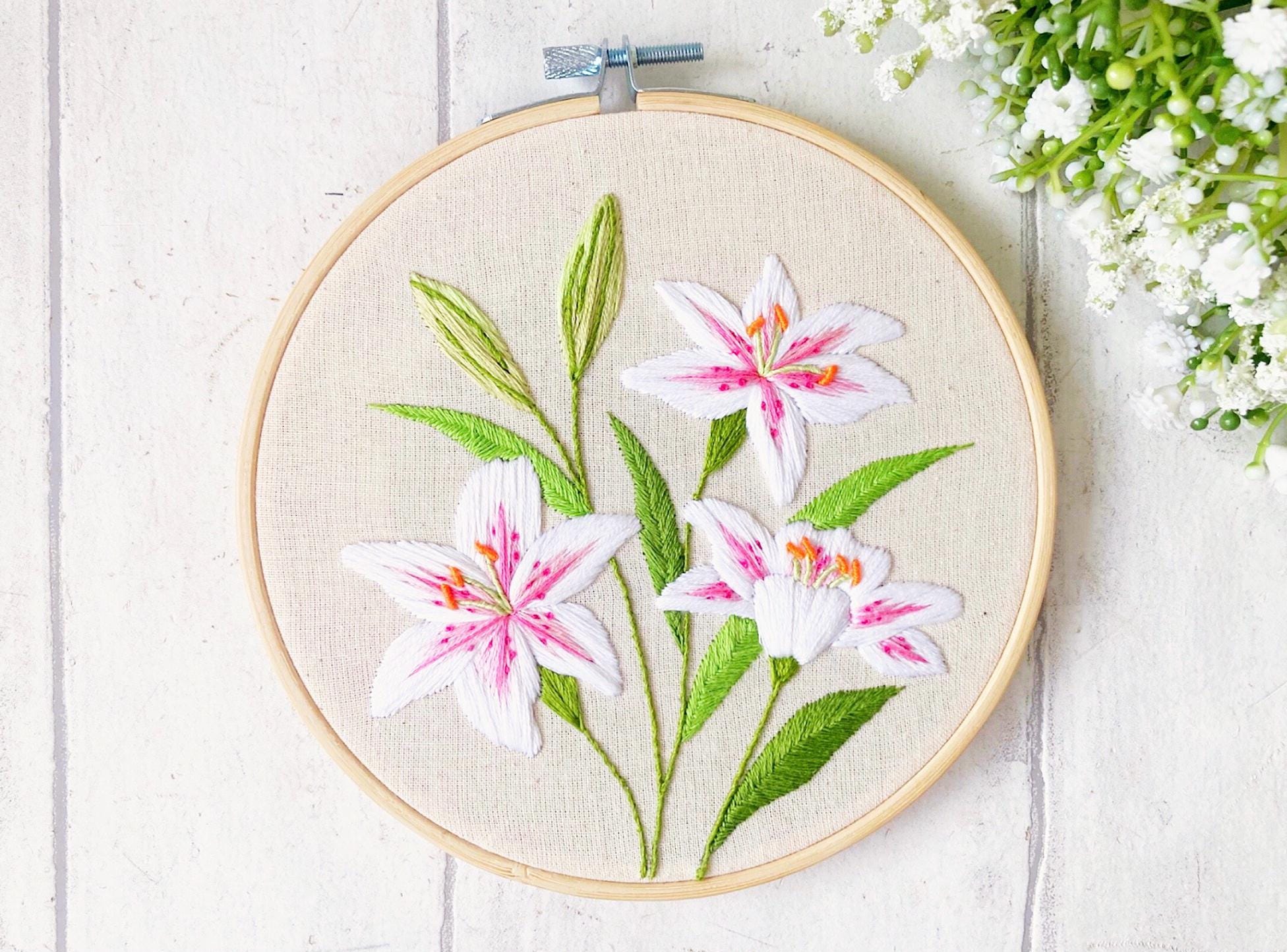 STRIPE FLOWER EMBROIDERY ONE PIECE クラネ Wildflowers - Stamped 
