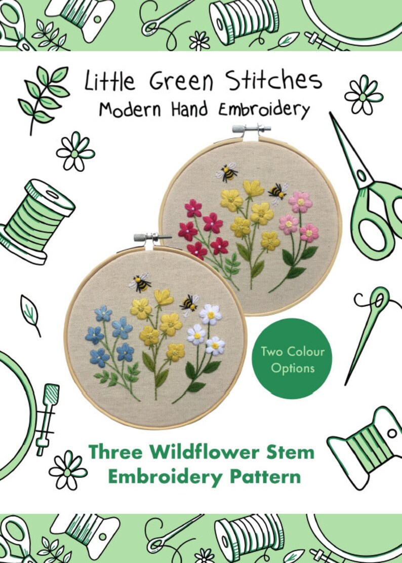 Flower Embroidery Pattern, PDF Embroidery Pattern, Beginners Hand Embroidery, Floral Embroidery Pattern, DIY Embroidery, Floral Stitching image 9