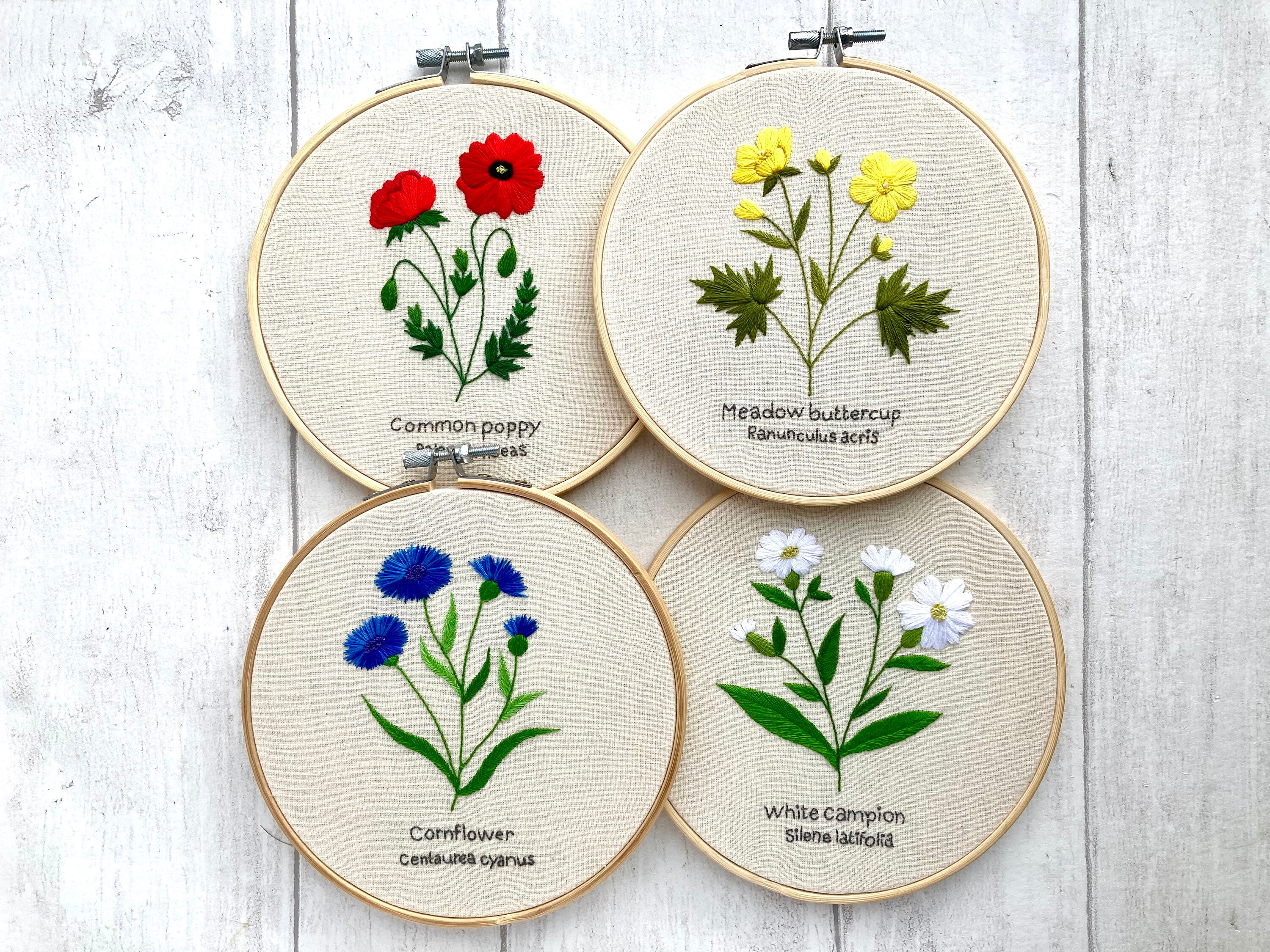 Wildflower Embroidery Patterns 4 PDF Embroidery Patterns | Etsy
