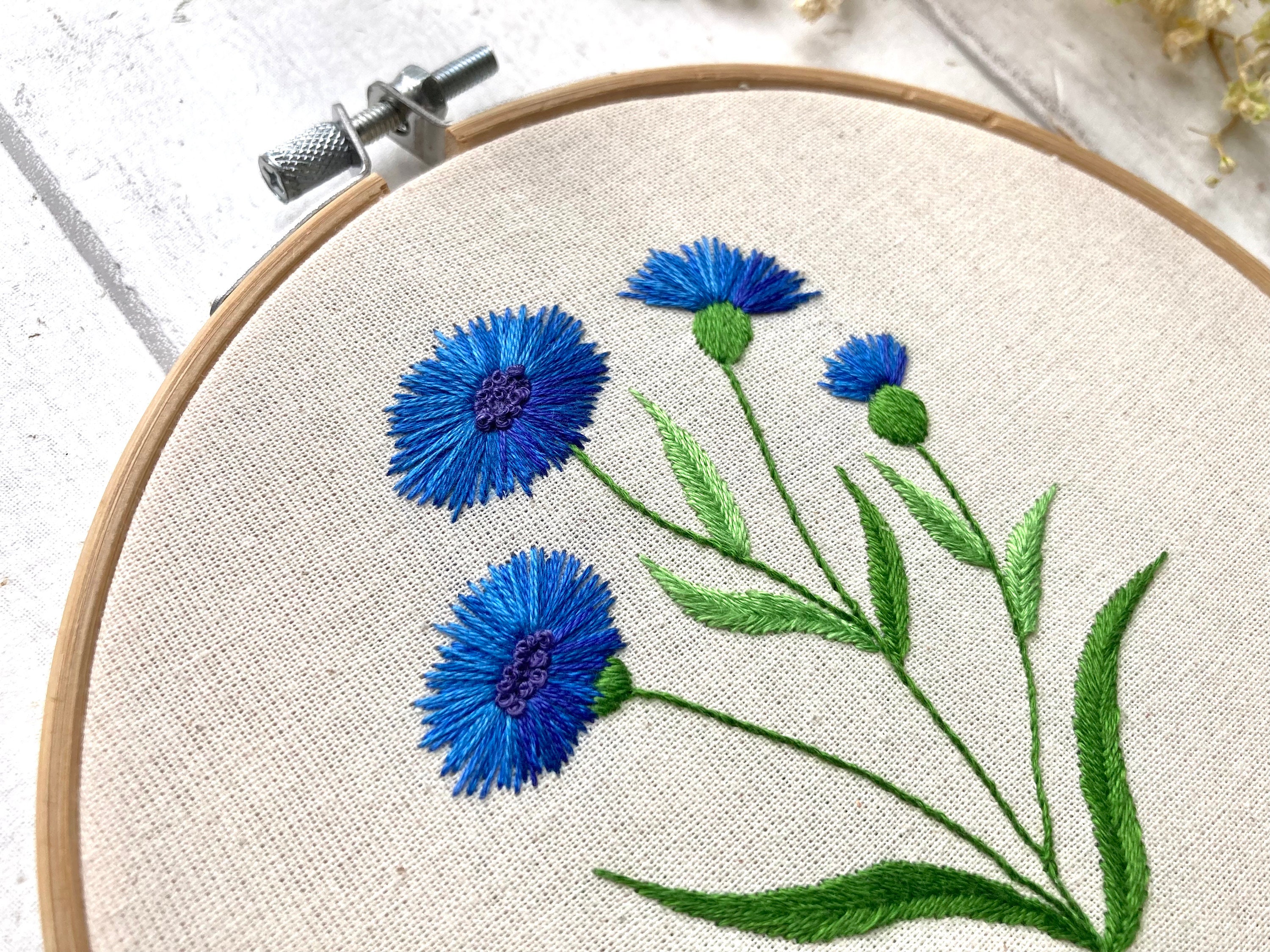 野花の刺繍パターン、花の手刺繍、初心者向け花の刺繍パターン