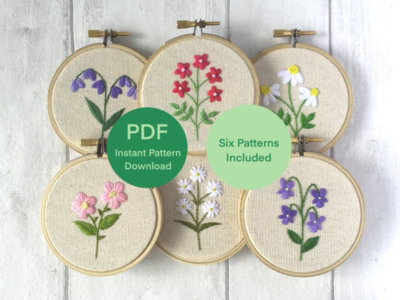 Floral Embroidery Pattern Wildflower Embroidery Pattern | Etsy
